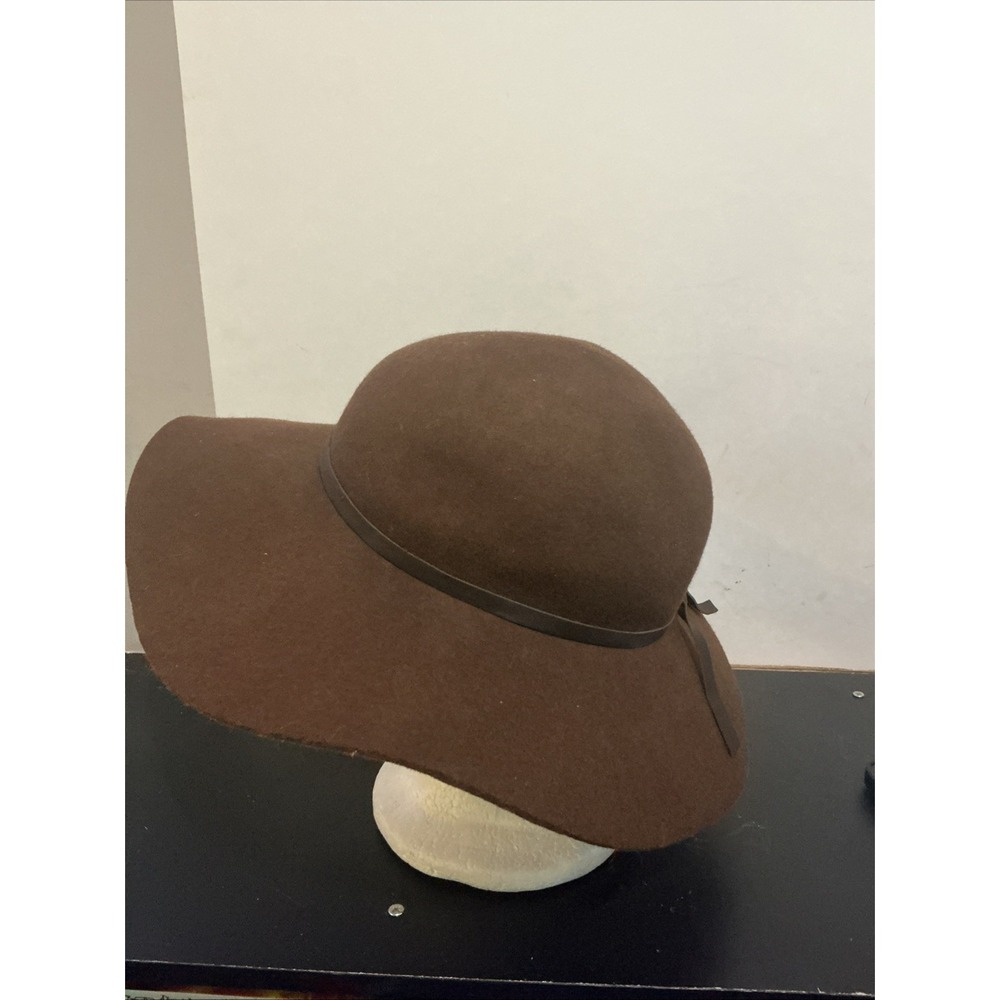 Kathy Jeanne Women's Brown Wool Felt  Ribbon Floppy Hat Approximately 20.5"